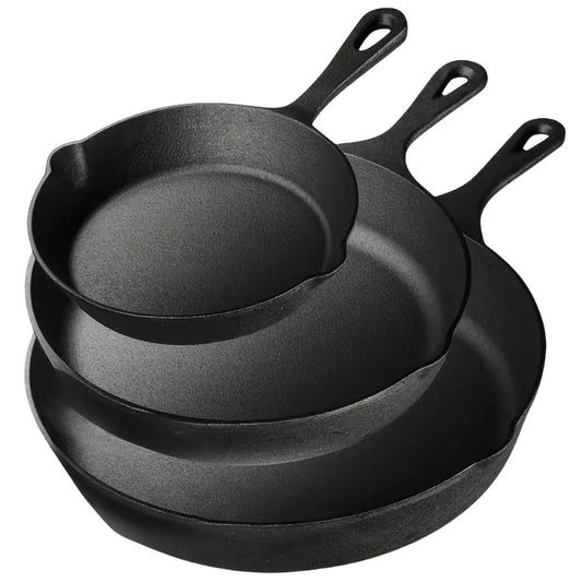 DIAMRI Cast Iron Skillet Set Nonstick Heavy Duty Pans