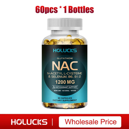 NAC Glutathione Food Supplement, Detox & Antioxidant, Anti-Aging, for Liver Health, Immune Support, Skin Care, Hair, Nails