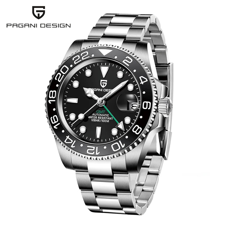 PAGANI DESIGN PD1662 Ceramic Bezel Sapphire Glass Automatic GMT Watch