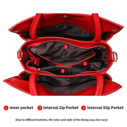 Aidrani  Genuine leather women's handbag, large capacity fashionable printed bag, made of cowhide material