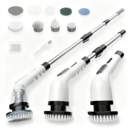 Rechargeable Electric Spin Scrubber With Interchangeable Cleaning Brush Heads