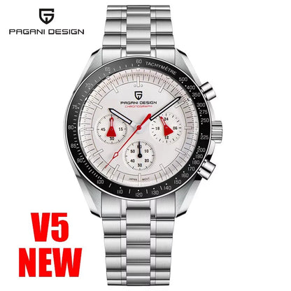 PAGANI DESIGN Moon Mens Watch Chronograph Quartz Automatic Waterproof Sapphire