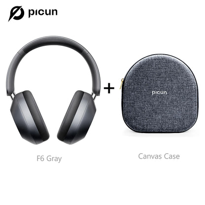 Picun F6 Active Noise Cancelling Bluetooth Headset Hi-Res ANC Head Tracking 3D Audio Wireless Headphones APP Control Low Latency