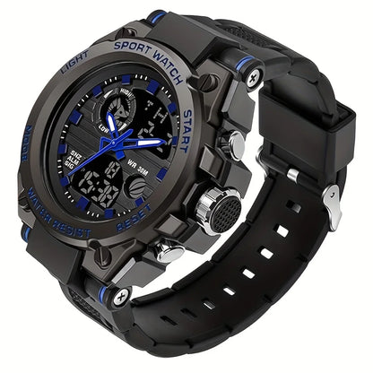 Men Outdoor Digital LED Stopwatch Wristwatch With Dual Display