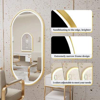 LUVODICRI UltraLuxurious Ovoidal LED Illuminated Bathroom Mirror With DemisterPad