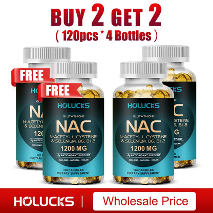 NAC Glutathione Food Supplement, Detox & Antioxidant, Anti-Aging, for Liver Health, Immune Support, Skin Care, Hair, Nails