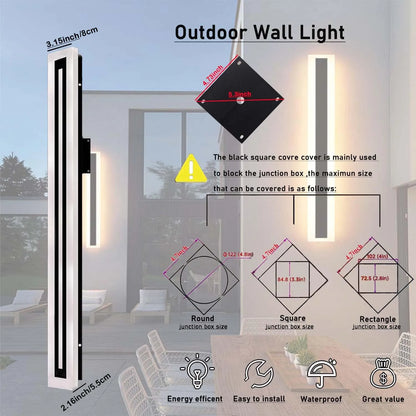Modern Outdoor LED Wall Sconce Fixture Frosted Acrylic