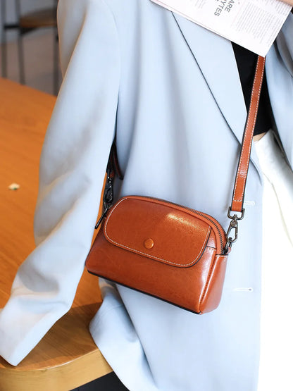 mini small genuine leather vintage bag Crossbody Bag luxury mobile phone shoulder bag  women mobile bag for women