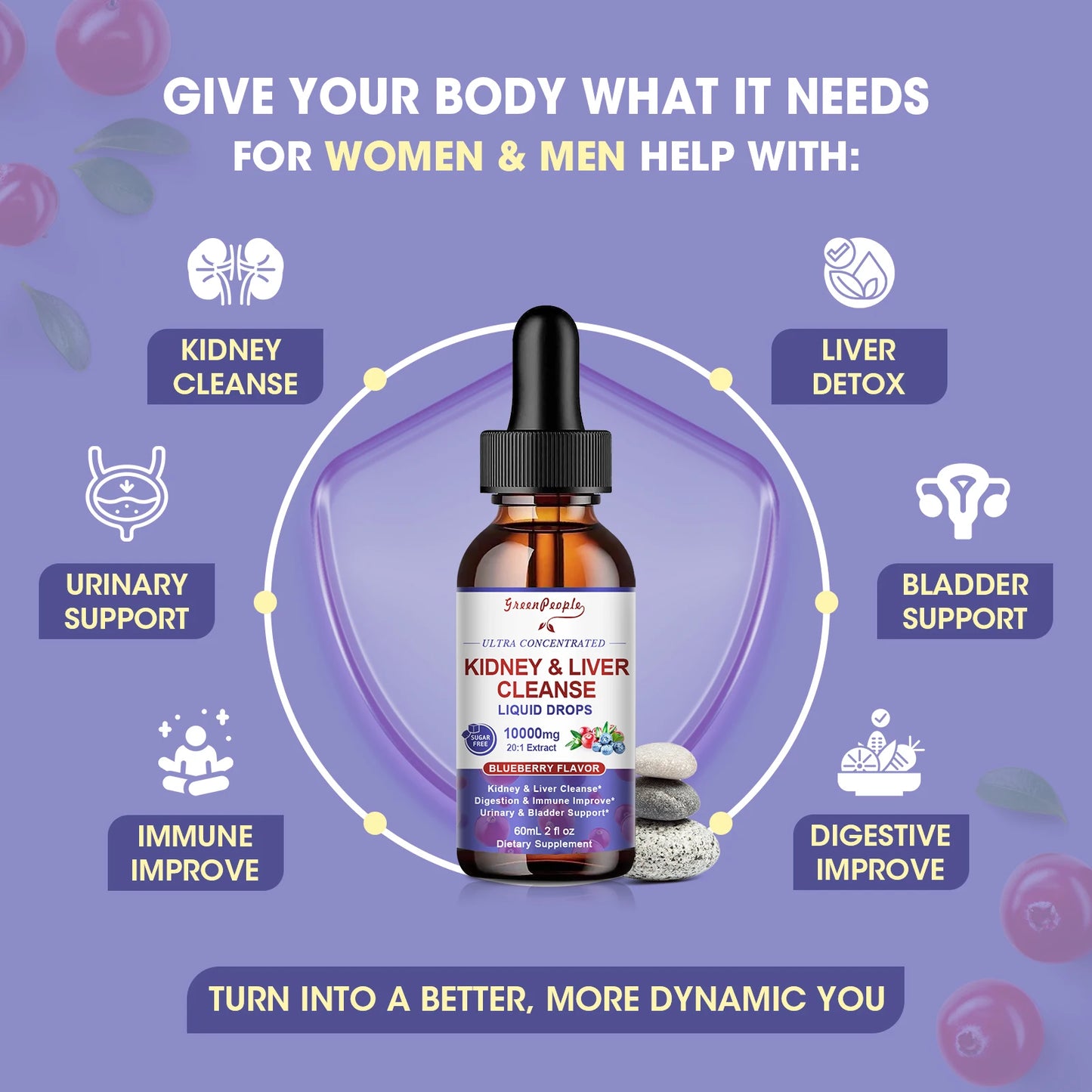 Kidney and Liver Cleanse Detox & Repair Drops with Milk Thistle, Kidney Support Supplement for Urinary Tract & Liver Support