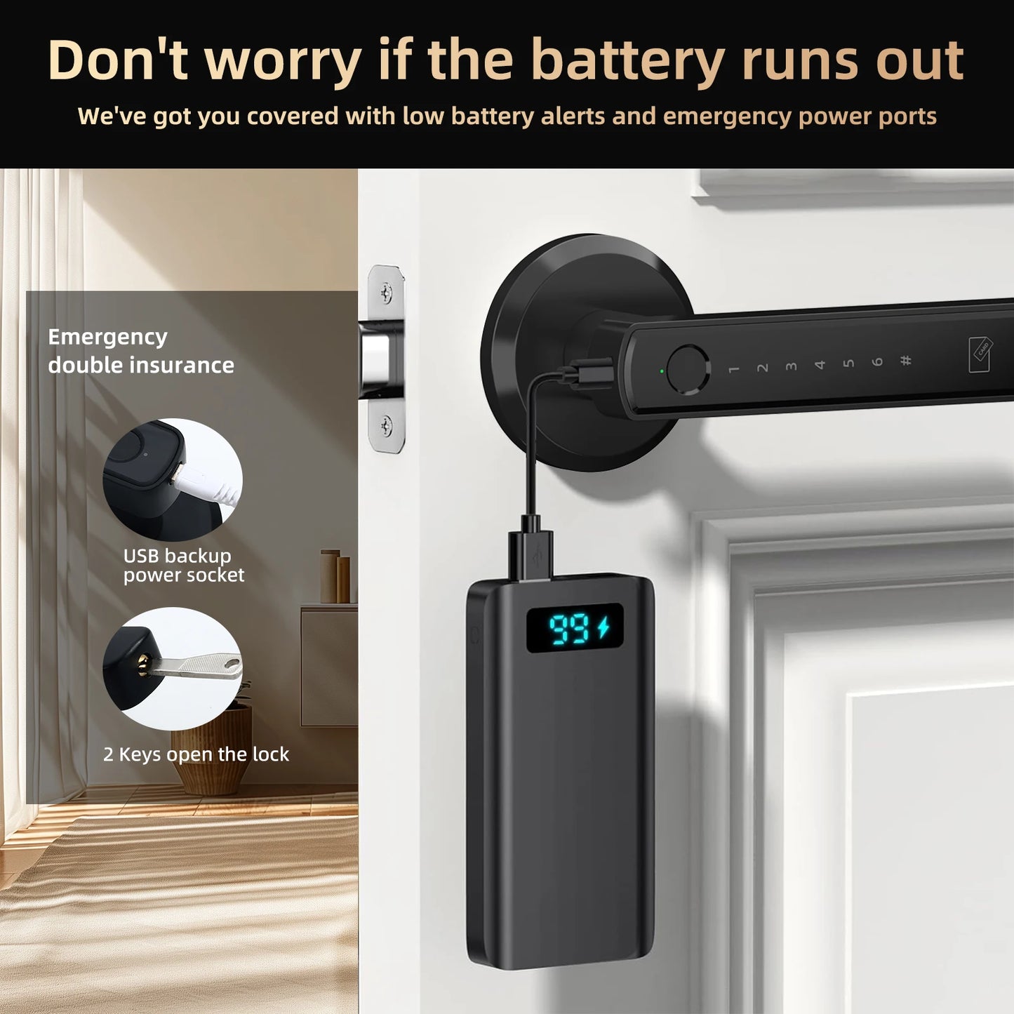 Viladepot Smart Lock Fingerprint Door Lock With App Control Passcode