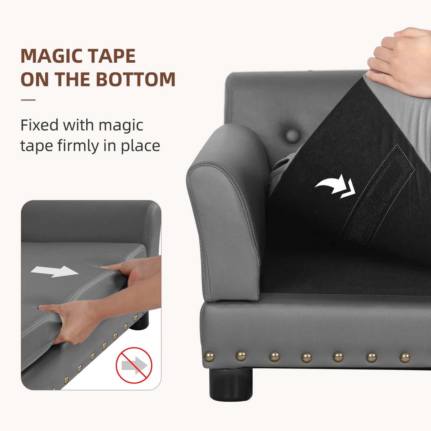 BINGOPAW Elevated Dog Bed Sofa Microfiber Leather Lounge Chair