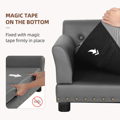 BINGOPAW Elevated Dog Bed Sofa Microfiber Leather Lounge Chair