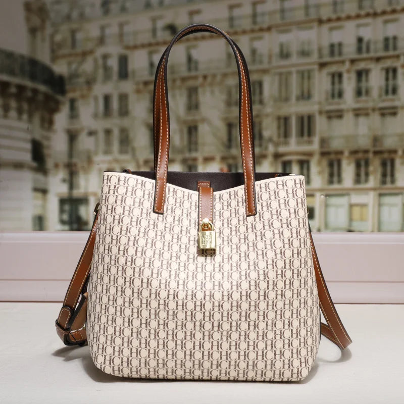 CHCHCN Leather Crossbody Bag Women Large Capacity Daily Tote