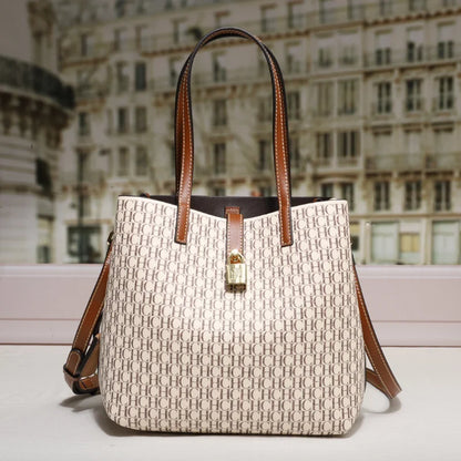 CHCHCN Leather Crossbody Bag Women Large Capacity Daily Tote