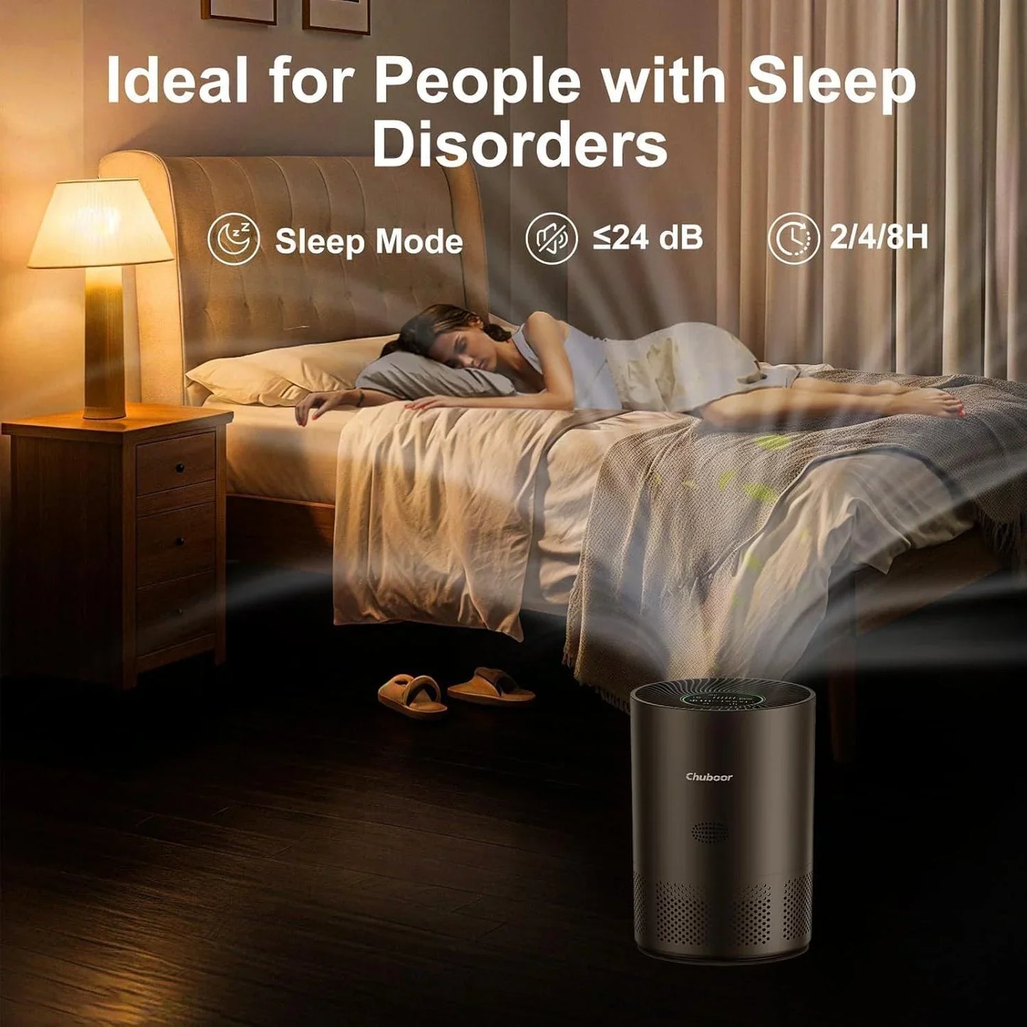 Chuboor Air Purifiers for Home H13 True HEPA for Bedroom Room kitchen washroom for Smoke and Dust Pollen Odors PM2.5 Detection