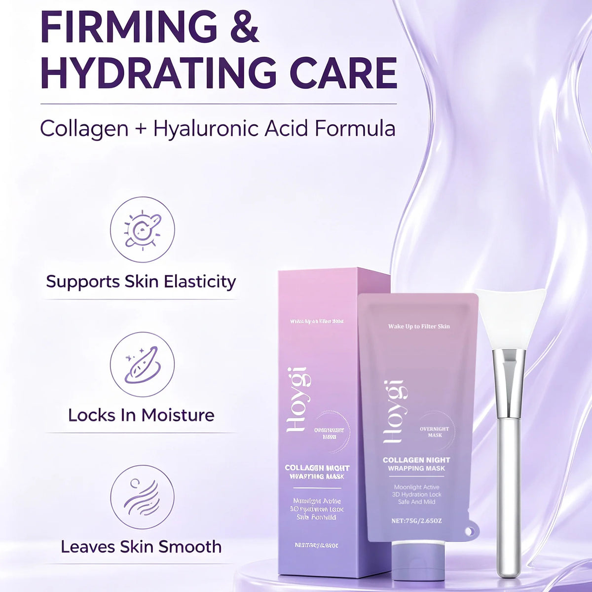 Hoygi Collagen Night Wrapping Mask for Firming Hydration and Glow