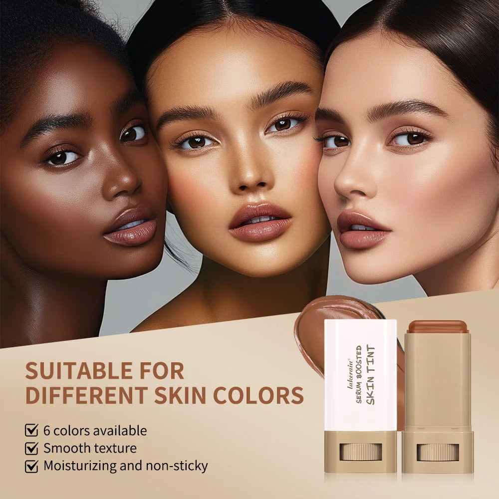 2pcs/set Skin Tint Foundation Stick Serum Boosted Smooth Plumper High Coverage Travel Bronze Concealer Long Lasting Makeup