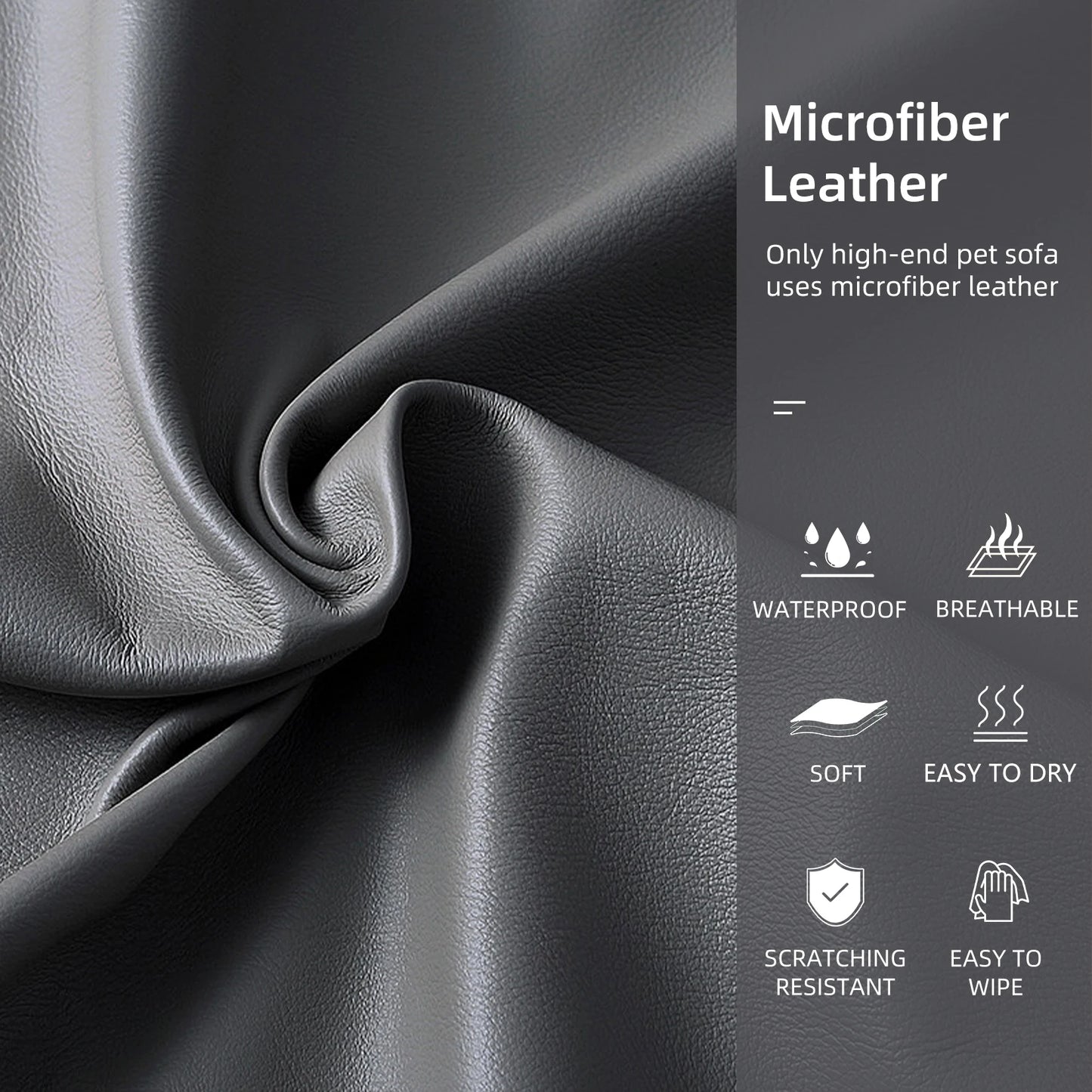 BINGOPAW Elevated Dog Bed Sofa Microfiber Leather Lounge Chair