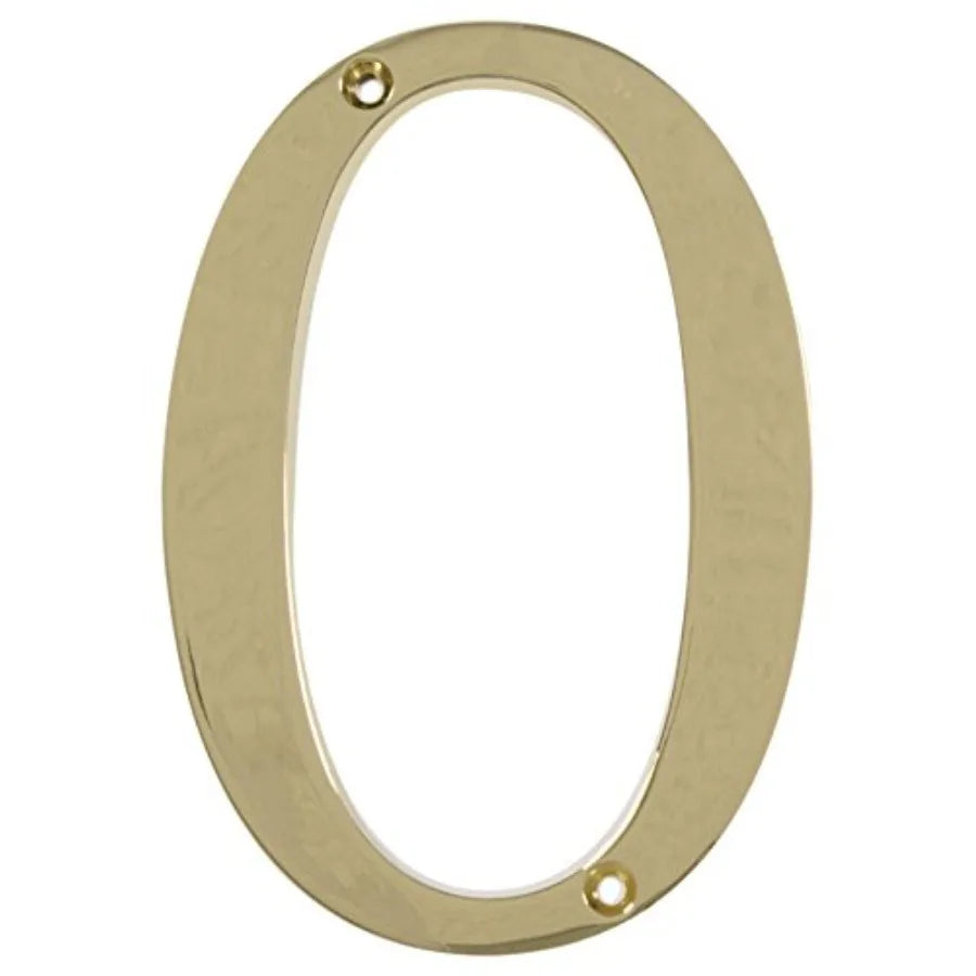 Distinctions 843155 House Number 5, Polished Brass Zinc Flush Mount Address Number, Modern Outdoor Address Sign for Front Door,