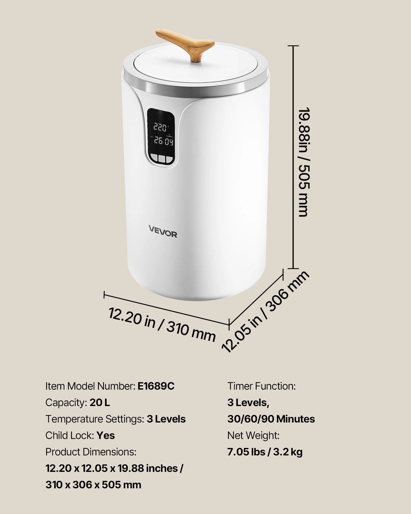 SucceBuy 20L Towel Warmer Bucket w/ LED Light Timer Temperature Setting Security Lock Large Blanket Warmers for SPA Countertop