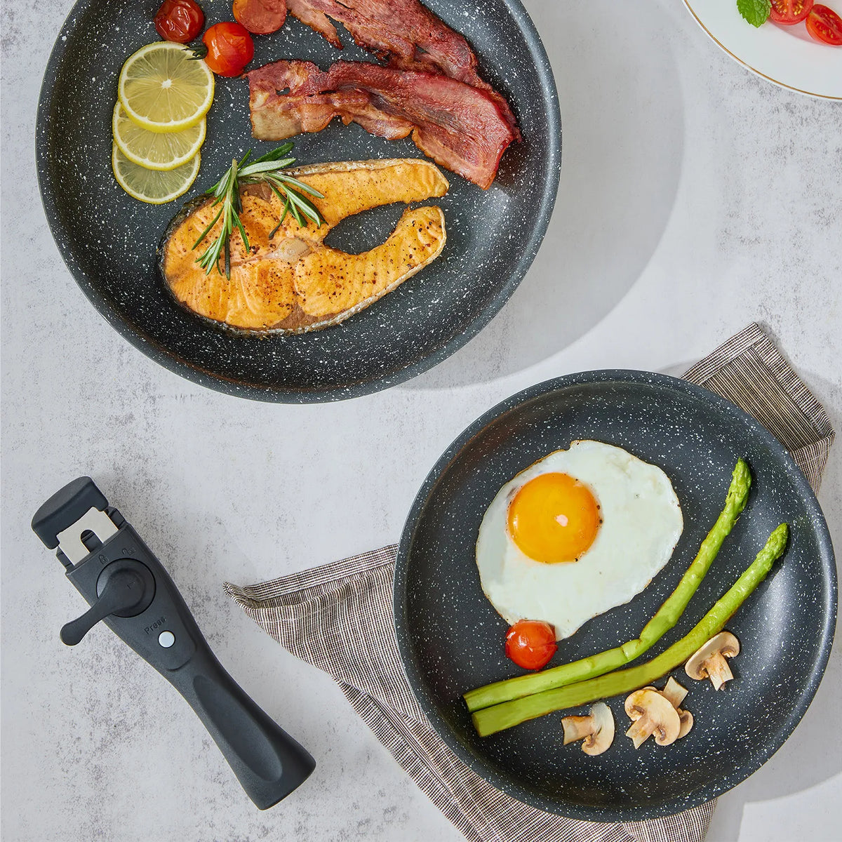 Induction Nonstick Cookware Set With Removable Handles