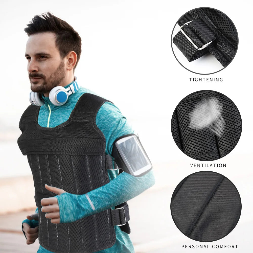 VKTECH Adjustable Weighted Vest for Running and Training