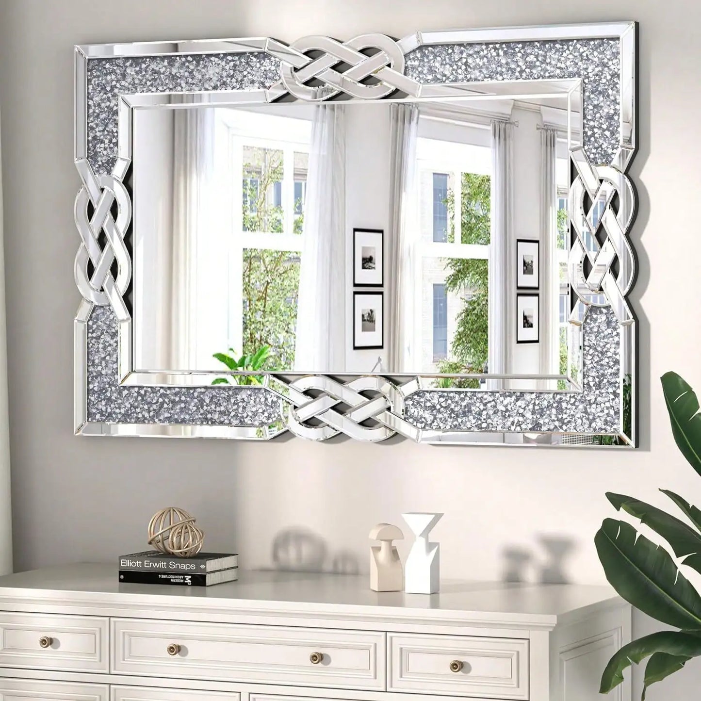 Hign-concerned Sparkling Crystal Crush Diamond Wall Mirror