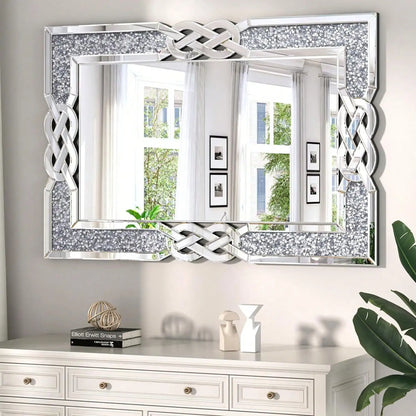 Hign-concerned Sparkling Crystal Crush Diamond Wall Mirror