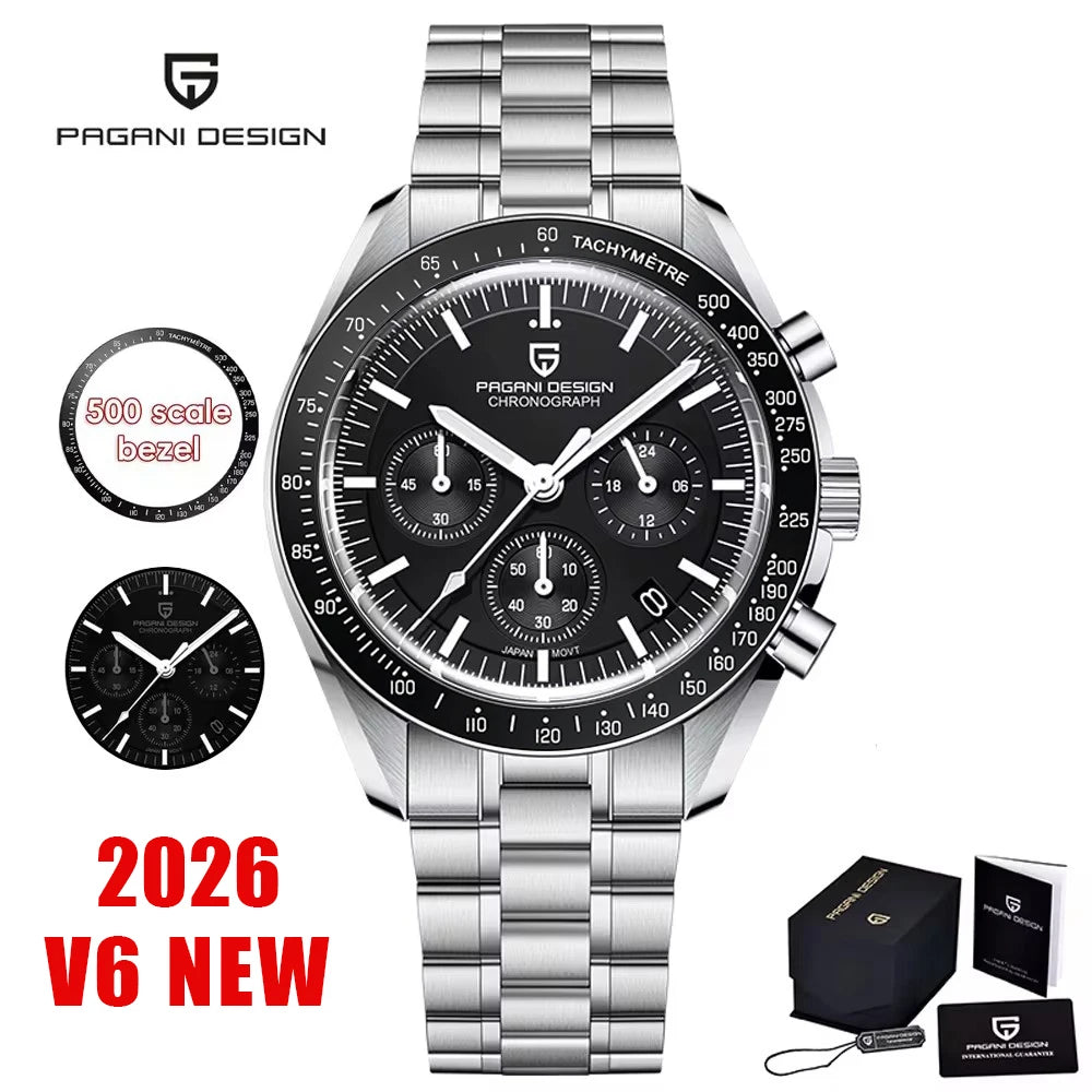 PAGANI DESIGN Moon V6 Men's Luxury Quartz Chronograph Watch