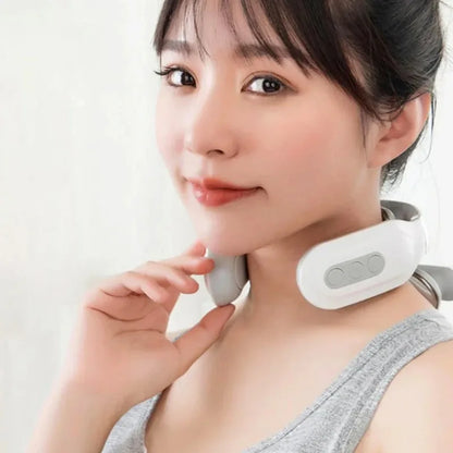 Four heads Adjustable USB Charging Neck Massager Heating Function Breathing Light For Neck Pain Relief And Relaxation
