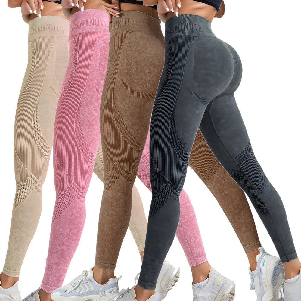 Women 2 Pack Tie Dye Hollow Out Side Leggings High Waist Butt Lifting Stretch Fitness Sports Pants