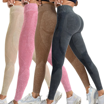 Women 2 Pack Tie Dye Hollow Out Side Leggings High Waist Butt Lifting Stretch Fitness Sports Pants