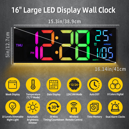 Hign-concerned Digital Wall Clock With Led Display Remote