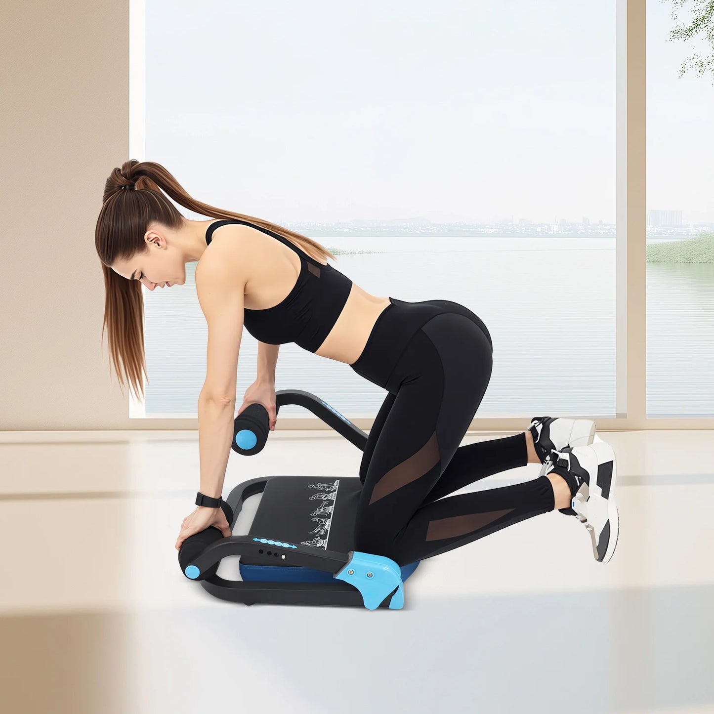 Sit up Exercise Abdominal Workout Equipment Multifunctional Ab Trainer with 265 Lbs Weight Capacity for Home Gym Office