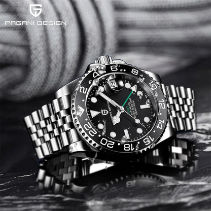 PAGANI DESIGN PD1662 Ceramic Bezel Sapphire Glass Automatic GMT Watch