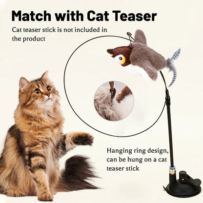 1PC Interactive Cat Toys Rechargeable Chirping Flapping Bird(no Flying) with Catnip for Indoor Cats Touch Activated Plush Toys