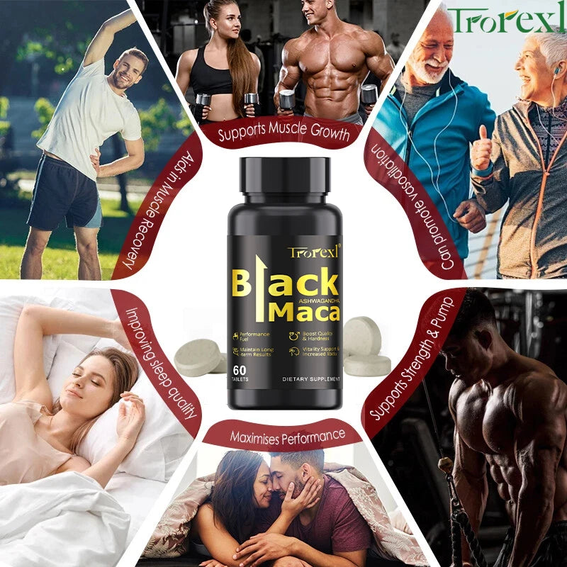 HABUMA Organic Black Maca Pills For Men Endurance And Energy