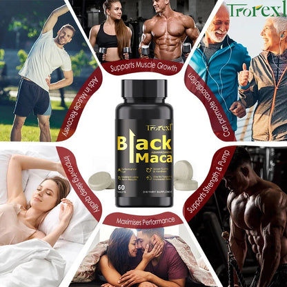 HABUMA Organic Black Maca Pills For Men Endurance And Energy