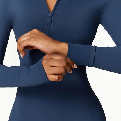 Winter Plush Yoga Jumpsuits Warm Women's Tracksuits Ski Fitness Overalls Long Sleeves Cycling Bodysuit One-Piece GYM Sports Suit