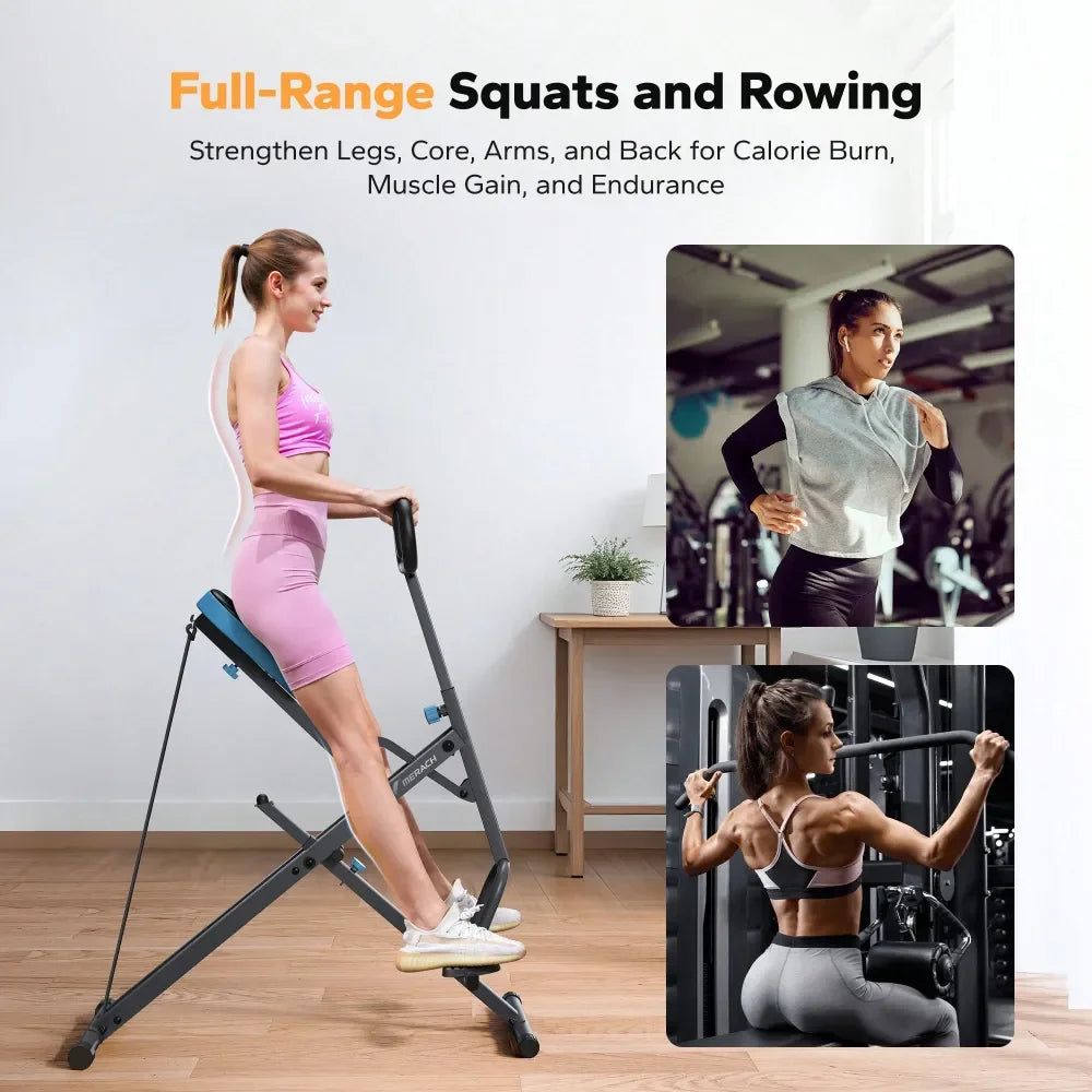 2 In 1 Squat And Rowing Machine Foldable Glute Trainer
