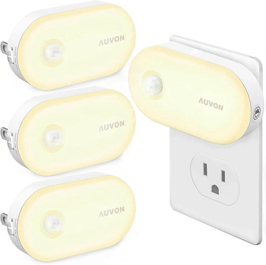 Smart Motion Sensor Night Light, Dimmable LED Plug-In, 1-120 Lumens, 4 Pack for Hallway, Bathroom, Garage