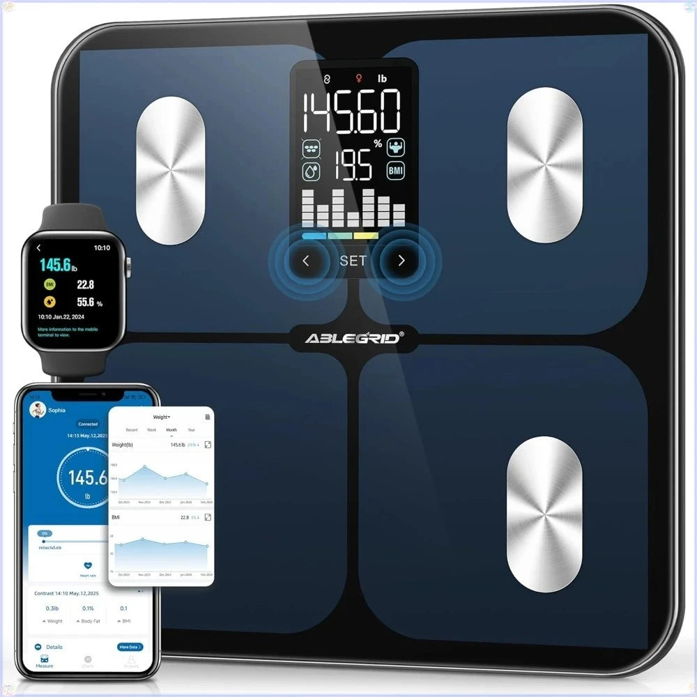 Smart Bathroom Scale With LED Display BMI And Muscle Mass