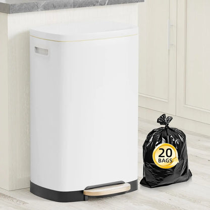 Trash Can With Lid Pedal Soft Close Bin Home Office
