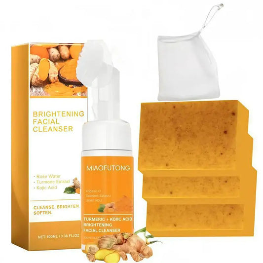 RDQCTQ Turmeric Cleanser And Kojic Acid Soap Set Brightening
