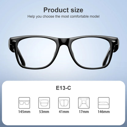 Blackview New E13 Anti-bluelight Smart Glasses Wireless Bluetooth Call & Voice Assistant Touch Control Glasses with Mic Speaker