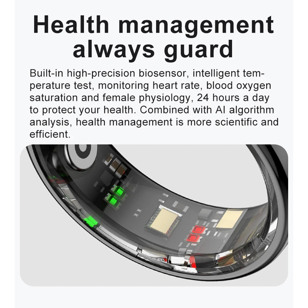ALLOYSEED Smart Ring R08 Health Monitor With Blood Oxygen And Charging Case