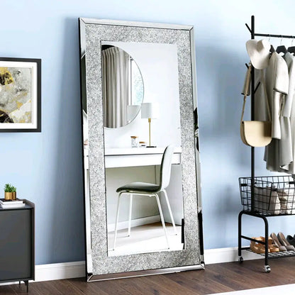 LUVODI Frameless Diamond Rhinestone Mirror Wall Mount