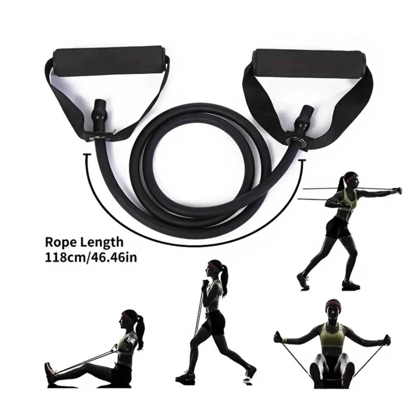 Resistance Band Set with Handles – 3 Levels of Strength for Home Gym, Yoga & Rehab, Full Body Workout Kit
