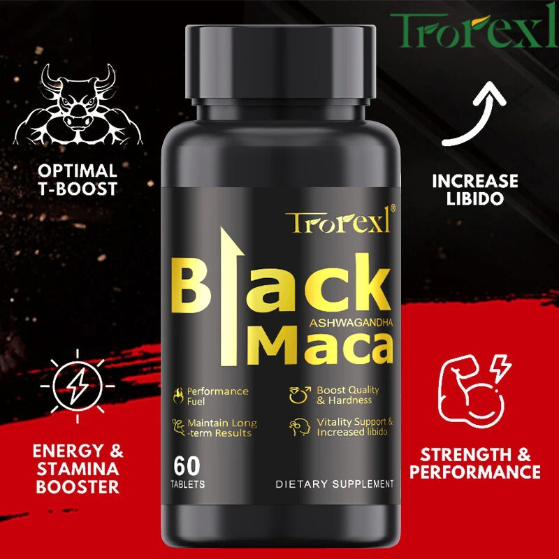 HABUMA Organic Black Maca Pills For Men Endurance And Energy
