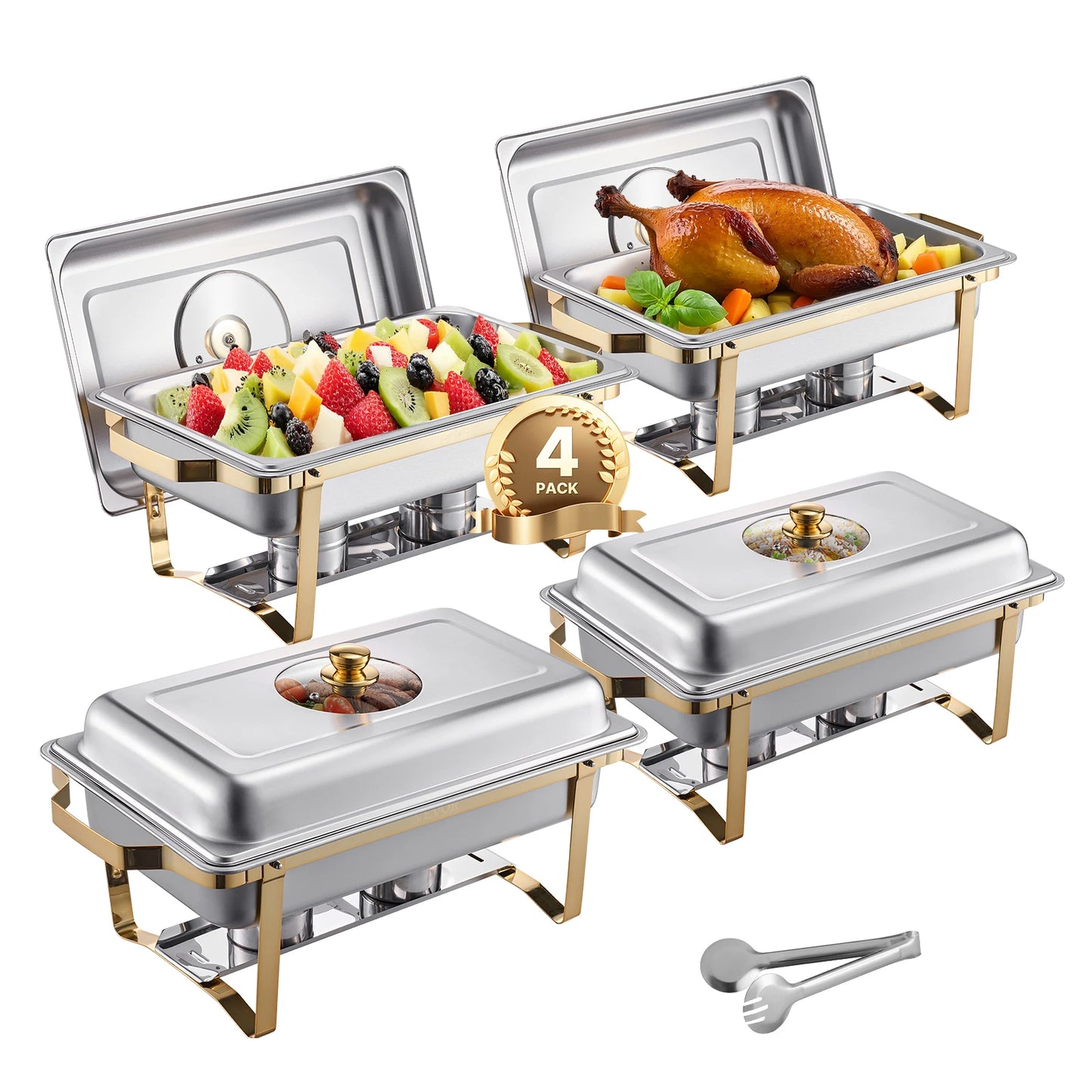 SucceBuy Chafing Dish Buffet Set Stainless Steel Pans